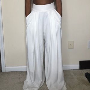 Long White Flared Pants